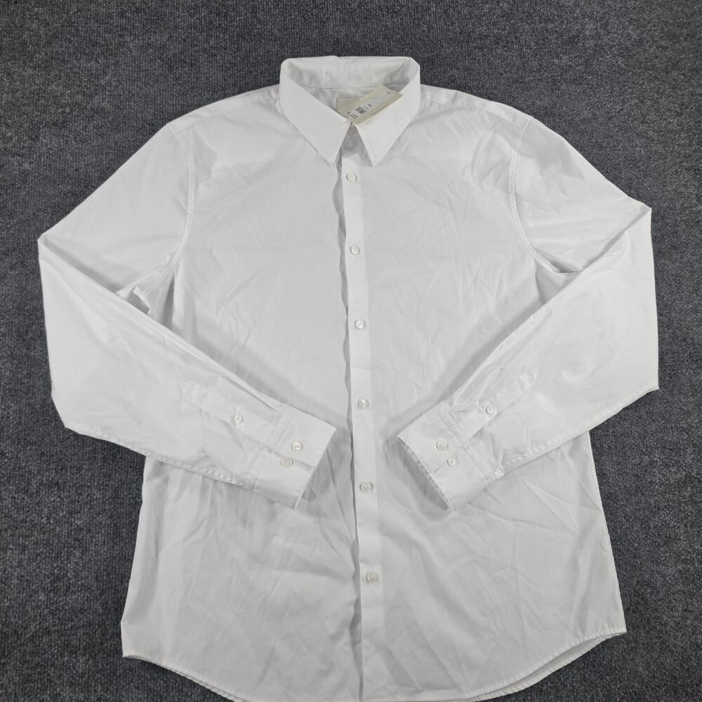 Calvin Klein Men's L Slim Fit White Dress Shirt Long Sleeve NWT $99